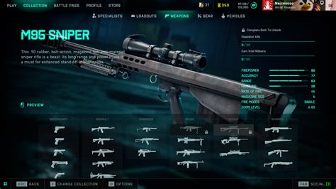 New M95 sniper rifle (BC2) requires headshots and intel ribbons : r/battlefield2042