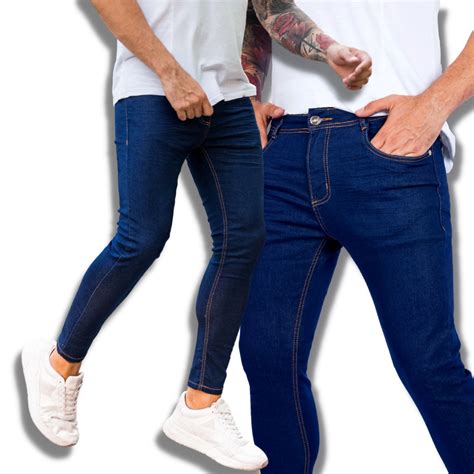 Calça Masculina Jeans Skinny bAllAd Elastano Azul Ferrari