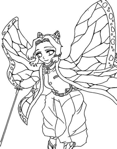 Shinobu Kocho Super Pose Coloring Page Printable