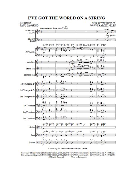 I Ve Got The World On A String Full Score Sheet Music Direct