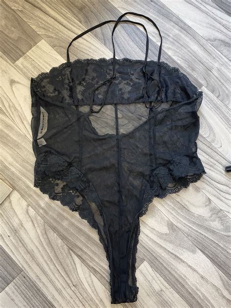 Vintage Victoria Secret Sheer Lace Lingerie Bodysuit Gem