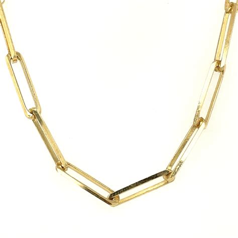 Yellow Gold Paperclip Necklace - Ed & Ethel's Fine Jewelry