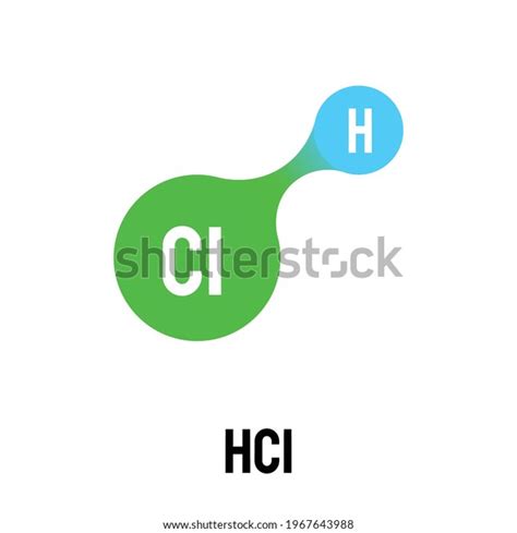 Illustration Hydrogen Chloride Hcl Molecule Good Stock Vector Royalty