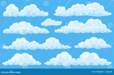 Conjunto De Nubes De Dibujos Animados Ilustraci N Del Vector 3240 The