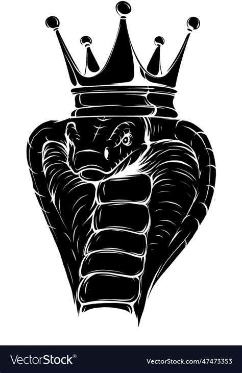 Black silhouette of king cobra snake Royalty Free Vector