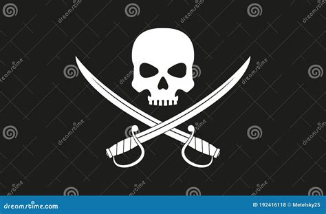 Pirate Flag Jolly Roger With Crossed Swords The Skull And Two Sabers