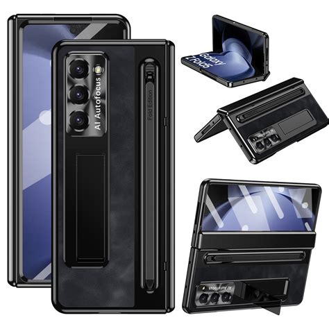 Elehold For Samsung Galaxy Z Fold4 Luxury Case Vintage Pu Leather Full Body Cover With Built In