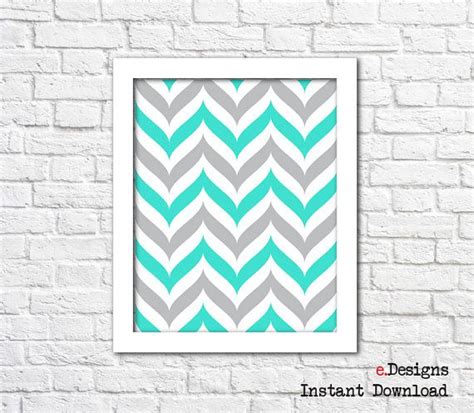 Printable Geometric Wall Art Turquoise and Grey Wall by eDesignss | Turquoise wall decor ...