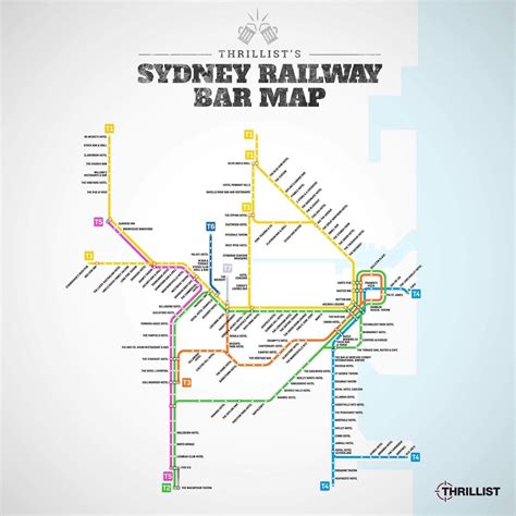 Sydney Railway Bar Map Rsydney