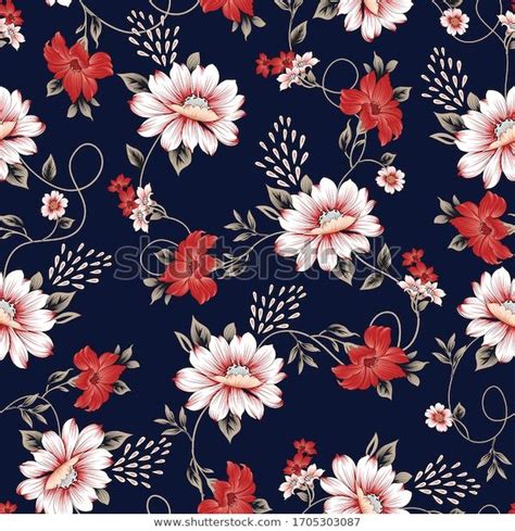 Motif Harmonieux De Fleur Sur La Image Vectorielle De Stock Libre De