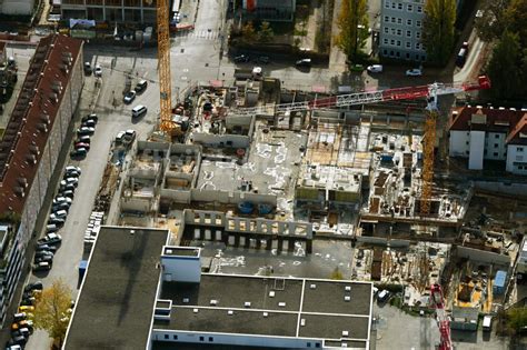 Luftbild M Nchen Herbstluftbild Baustelle Zum Neubau Eines Wohnhauses