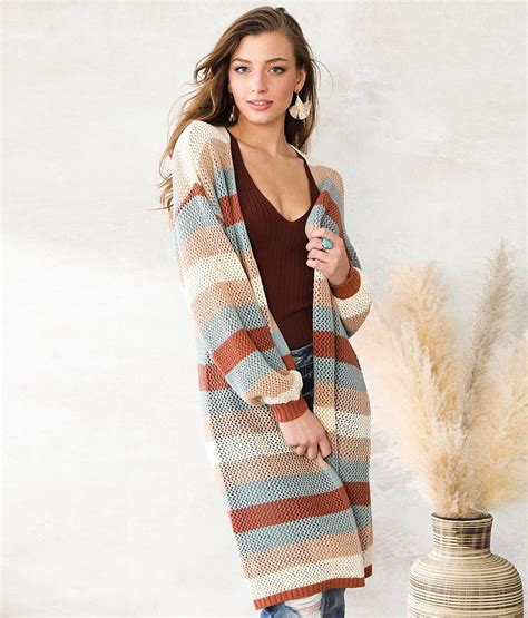 Willow And Root Open Stitch Cardigan Sweater Womens Sweaters In Multi