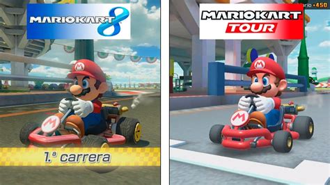 Mario Kart Tour Vs Mario Kart 8 Deluxe Graphics Comparison Youtube