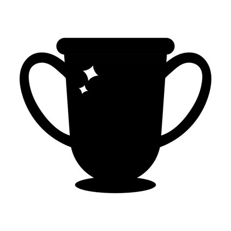 Vector winner trophy cup icon. Black silhouette of award isolated on ...