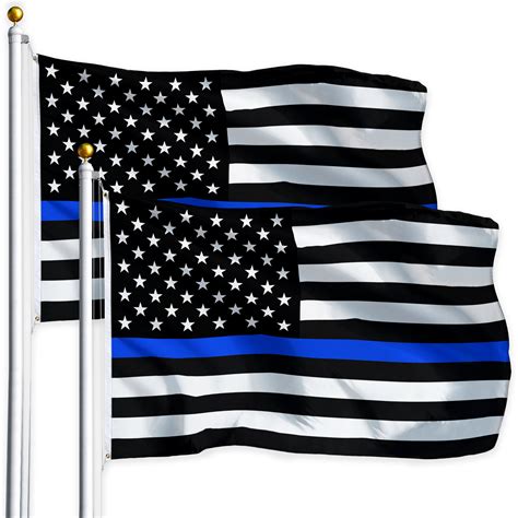 Home And Garden 3 Pack 3x5 Thin Blue Line Flag Black And White Usa Flag