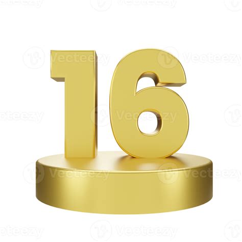 number 16 on the golden podium 22285657 PNG 