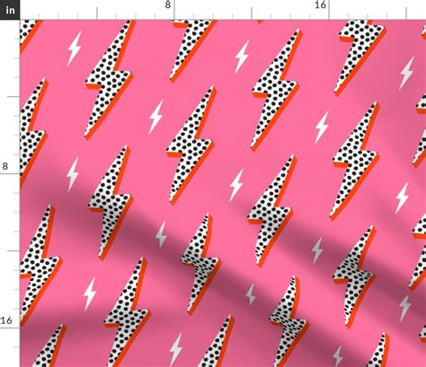 Neon Pink lightning bolt | Spoonflower