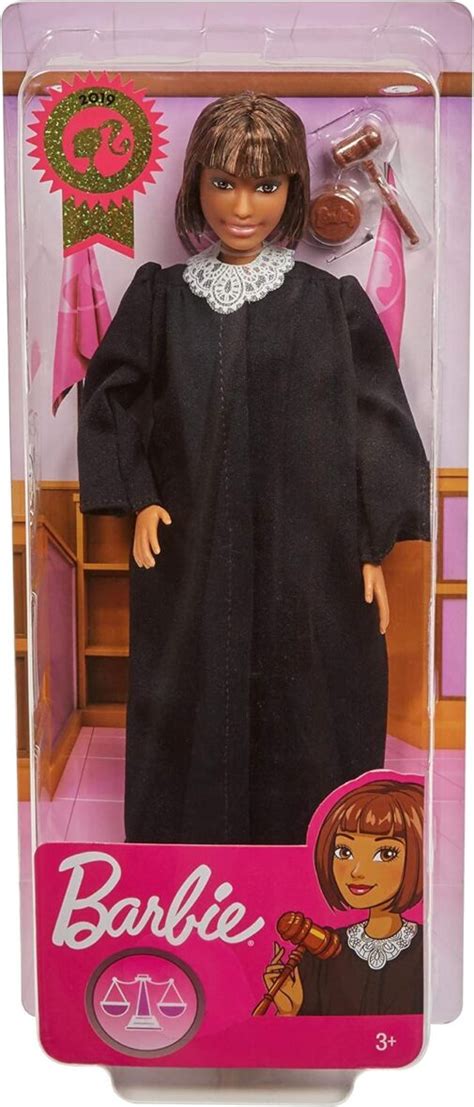 Barbie Judge Doll, Short Bob Brunette, Wearing Black Robe with Gavel ...