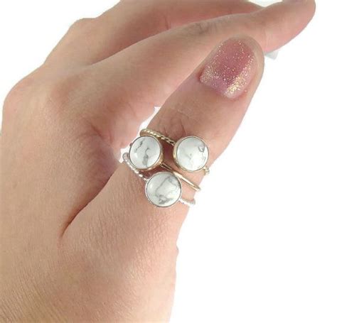 Marble Ring White Marble Ring Howlite Ring White Howlite Etsy