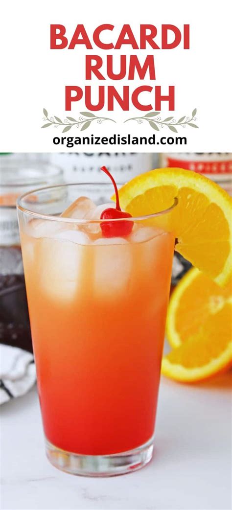 Bacardi Rum Punch Easy Rum Cocktail Recipe Organized Island