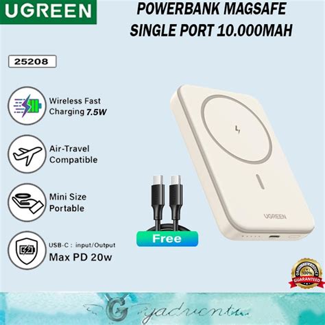 Jual Ugreen Magnet Magsafe Powerbank Battery 15W 10000mAh Untuk IPhone