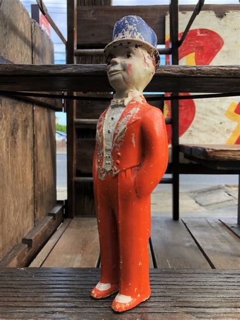 1940s Vintage Charlie Mccarthy Chalkware Carnival Statue B673