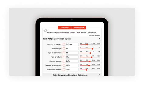 Roth 401(k) Conversion Calculator | Calculator