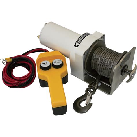 Endurance Marine 12 Volt Dc Powered Electric Winch — 2000 Lb Capacity