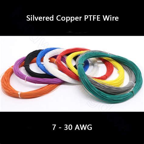 Awg Silvered Copper Ptfe Wire Single Core Multi Strand Cable