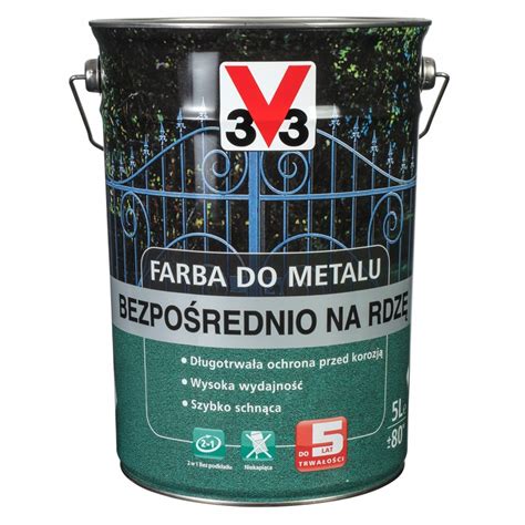 V33 FARBA DO METALU NA RDZĘ 5l CIEMNY GRAFIT MAT 11451958017