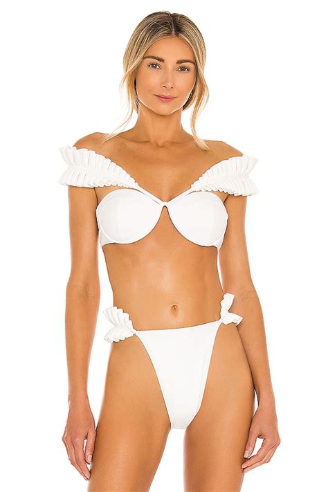 Andrea Iyamah Mulan Bikini Top In Ivory Revolve