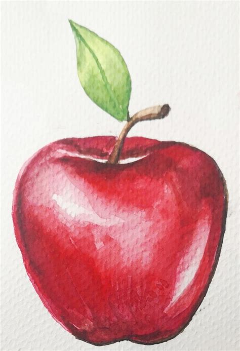 How To Draw An Apple In Watercolor Come To See My Online Class Fruits