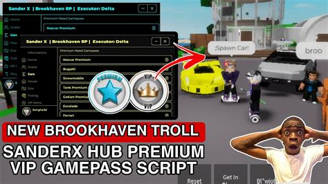 Brookhaven Script Sanderx Hub Vip Gui Premium Gamepass Gui Hydrogen