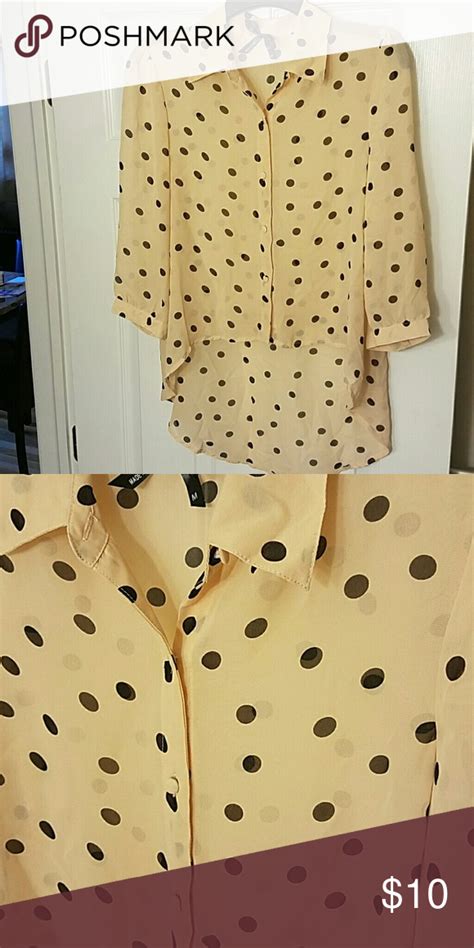 Polka Dot Blouse Pink And Black Hi Low Blouse Forever Tops Blouses