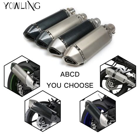 Universal Mm Motorcycle Exhaust Muffler Scooter Pipe Dirt Bike For