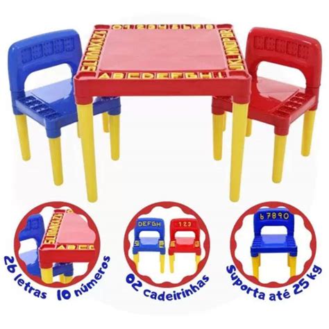 Mesa E Cadeira Plastico Infantil Extra