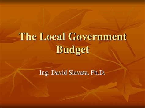 PPT - Local Government Budgeting: An Overview of Self-Governmented and ...