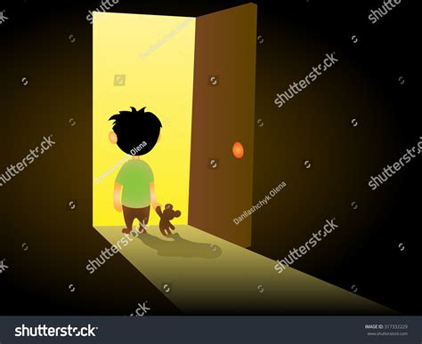 Boy Dark Room Vector Stock Vector (Royalty Free) 317332229 | Shutterstock