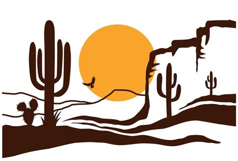 Cacti In Arizona Desert Sketch Royalty Free Vector Image