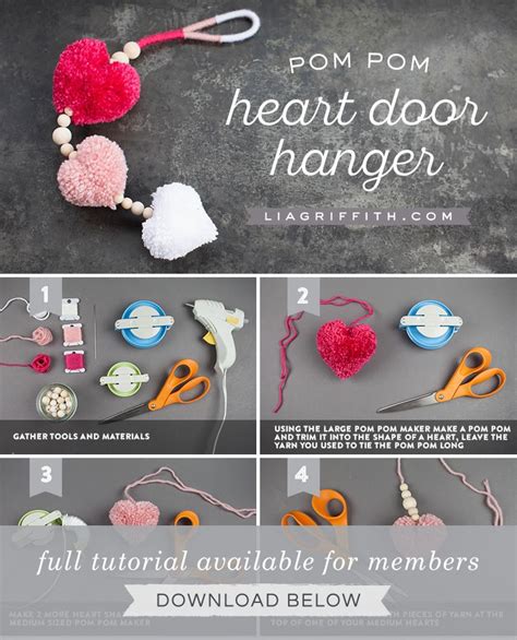 Learn How To Create Easy Diy Pom Pom Heart Decor Diy Yarn Pom Pom