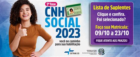 Detran Es Divulga Lista De Suplentes Da Fase Do Cnh Social