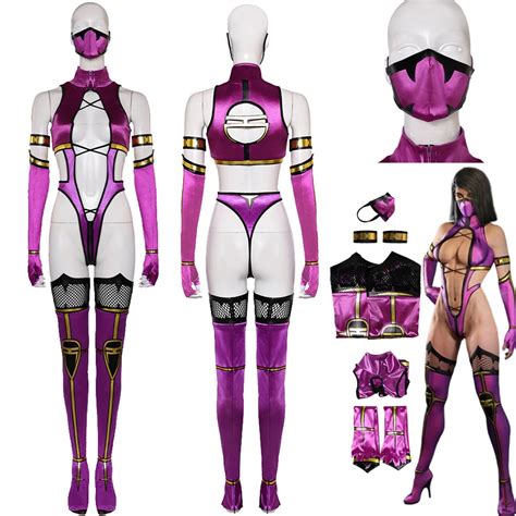 Disfraz De Juego Mortal Kombat Traje De Mileena Mk Mono Para Ni As Y