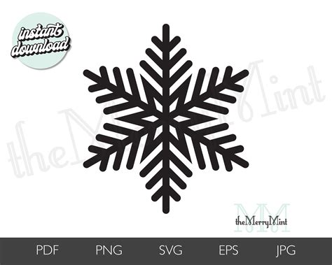 Snowflake Svg File Cut File For Cricut Silhouette Pdf Instant Download Winter