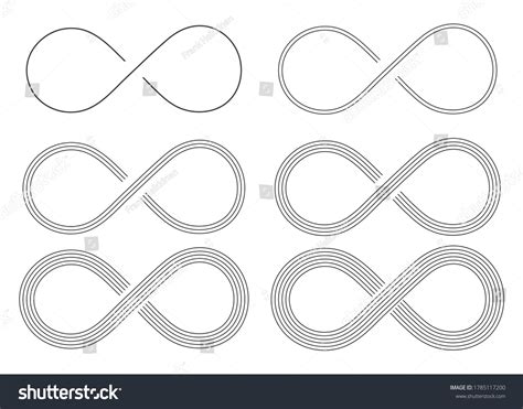 Conjunto De Símbolos Infinitos Eterno Ilimitado Vector De Stock