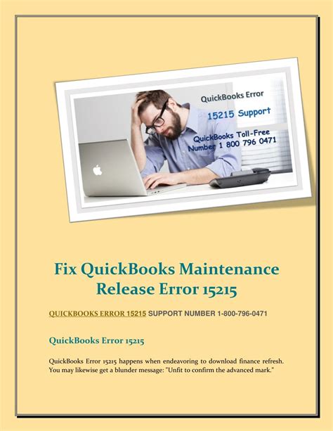 PPT 1 800 796 0471 Fix QuickBooks Maintenance Release Error 15215