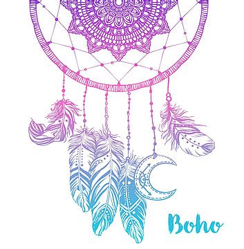 Ethnic Dreamcatcher Vector Illustration With Feathers And Moon Vector