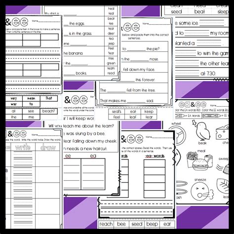 Ee And Ea Double Vowel Worksheets Made By Teachers