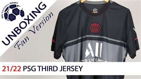 MineJerseys 21 22 PSG Third Jersey Fan Version Unboxing Review YouTube