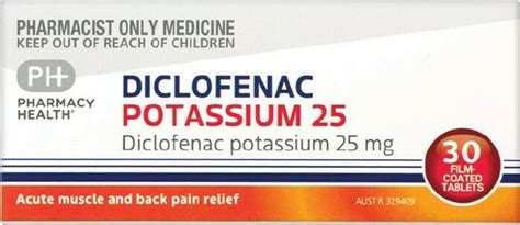 Pharmacy Health Diclofenac Potassium 25 30 Tablets Offer At Pharmacist