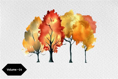 Watercolor Fall Tree Clipart Volume –14 Graphic by Design Store · Creative Fabrica